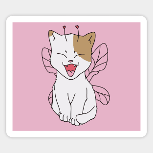 cat fairy cute kawaii cottagecore butterfly pastel pink Sticker